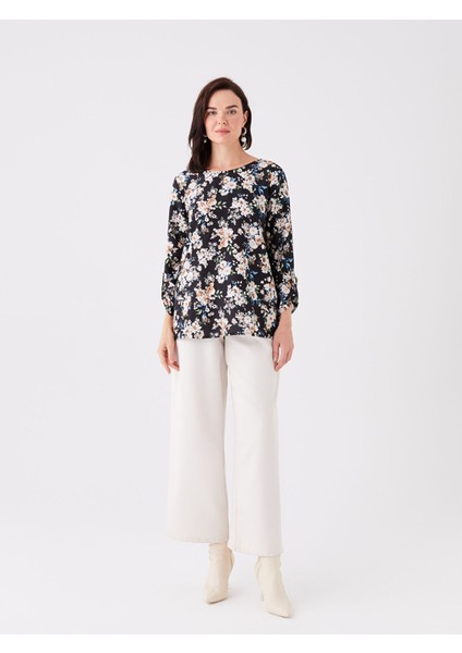 Yeni Sezon Bisiklet Yaka Çiçekli Uzun Kollu Kadın Bluz fiyatları