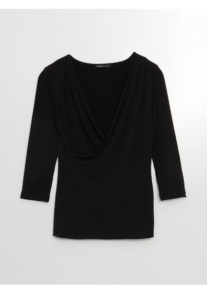 Yeni Sezon Dökümlü Yaka Kadın Bluz indirimleri