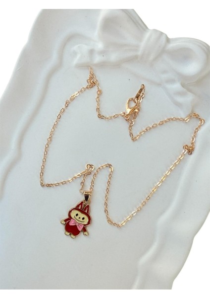 Kız Çocuk Labubu Figürlü Gold Renk Çelik Çocuk Kolye fırsatları