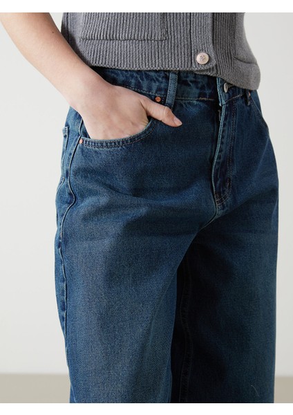 Yeni Sezon Yüksek Bel Baggy Fit Kadın Jean Pantolon modelleri