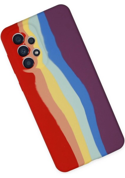 A53 5g Kılıf Ebruli Lansman Silikon - Kırmızı-Mor fiyatları