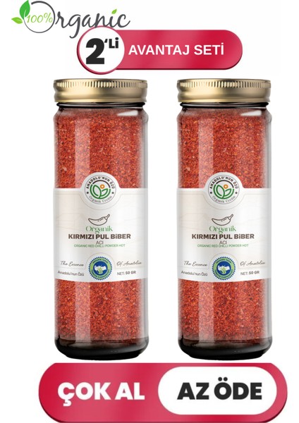 Organik Kırmızı Pul Biber Acı 2'li Avantaj Seti