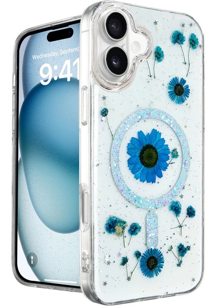 Iphone 16 Kılıf Daisy Simli Kapak -