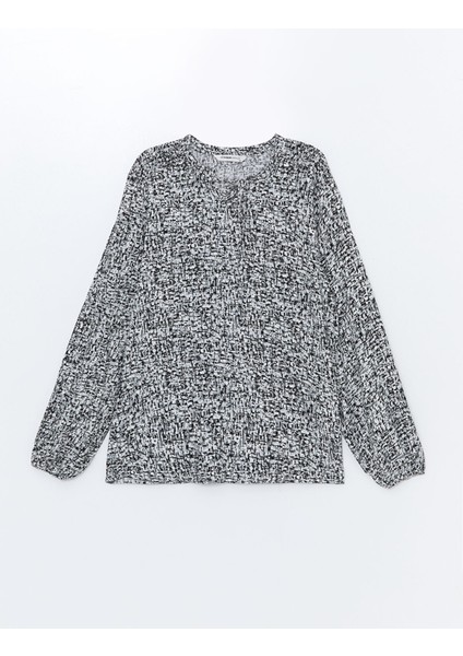Yeni Sezon Bağlamalı Yaka Desenli Kadın Bluz indirimleri