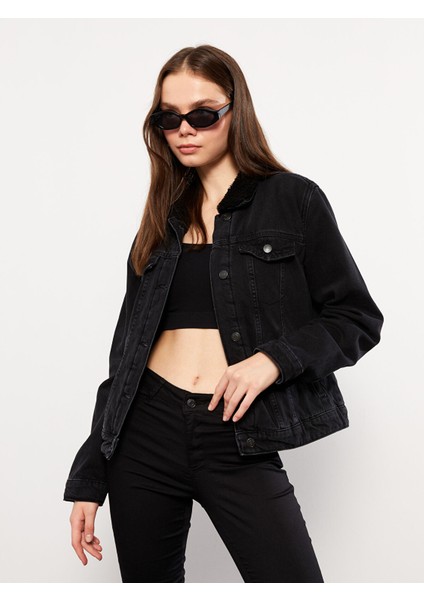 Yeni Sezon Gömlek Yaka Kadın Jean Ceket indirimleri