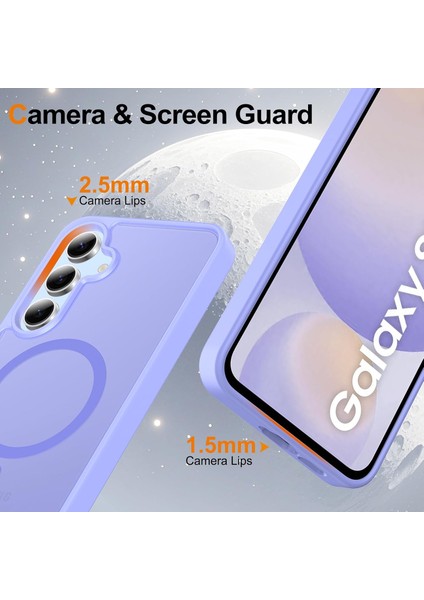 Samsung Galaxy S24 Fe Uyumlu Kamera Lens+Ekran Koruyucu Magsafe Şarj Destekli Iz Tutmaz Mat Kapak fırsatları