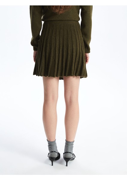 Yeni Sezon Kadın Beli Lastikli Düz Triko Etek fırsatları