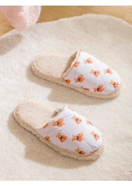 Yeni Sezon Ayı Teddy Baskılı Kadın Ev Terliği fiyatları