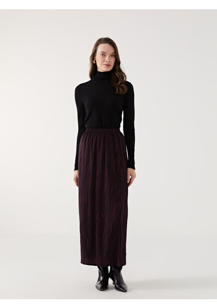 Yeni Sezon Beli Lastikli Desenli Kadın Etek