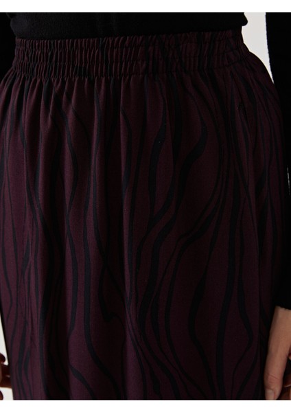 Yeni Sezon Beli Lastikli Desenli Kadın Etek modelleri