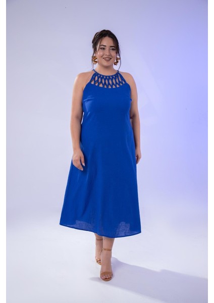 Kadın Büyük Beden Mavi Elbise fırsatları