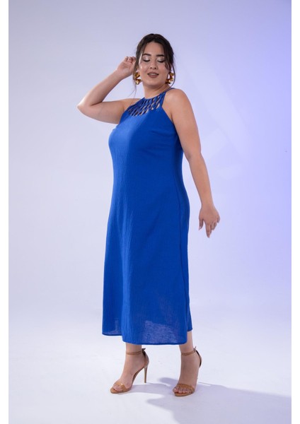 Kadın Büyük Beden Mavi Elbise indirimleri