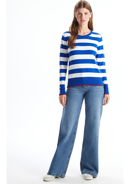 Yeni Sezon Bisiklet Yaka Renk Bloklu Kadın Triko Kazak fiyatları