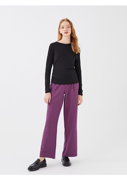 Yeni Sezon Bisiklet Yaka Düz Uzun Kollu Kadın Bluz modelleri