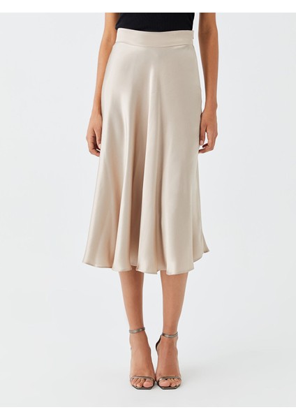 Yeni Sezon Beli Fermuarlı Düz A Kesim Saten Kadın Etek fırsatları