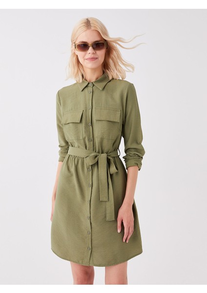 Yeni Sezon Düz Uzun Kollu Kadın Gömlek Elbise
