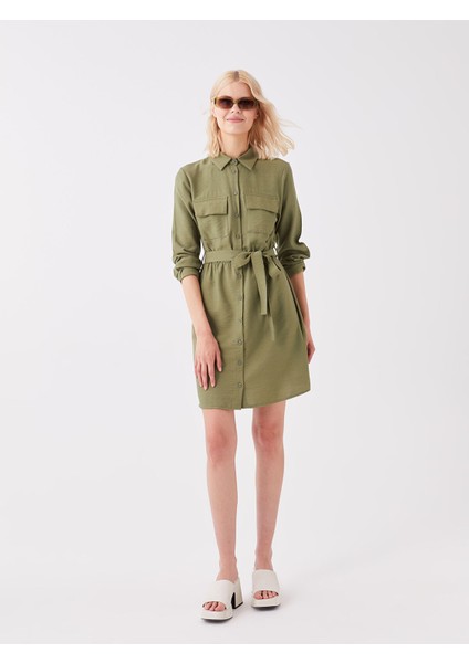 Yeni Sezon Düz Uzun Kollu Kadın Gömlek Elbise modelleri