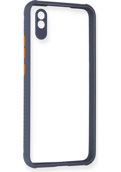 Redmi 9A Kılıf Miami Şeffaf Silikon - Gri