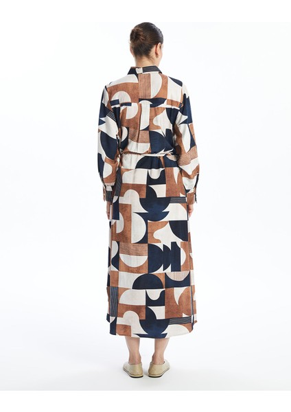 Yeni Sezon Desenli Uzun Kollu Kadın Gömlek Elbise fırsatları