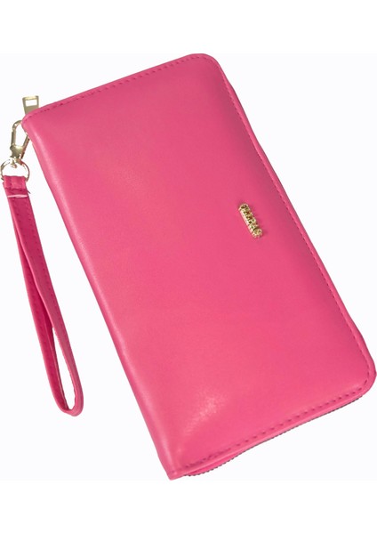 1018 Cilt Büyük Boy Cüzdan / Clutch Çanta Fuşya