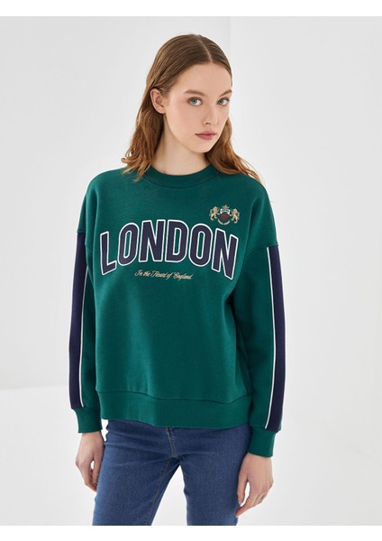 Yeni Sezon Baskılı Oversize Kadın Kalın Sweatshirt