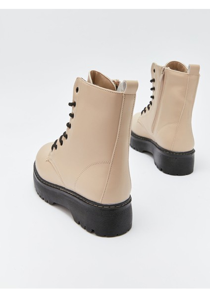 Yeni Sezon Deri Görünümlü Topuklu Kadın Bot indirimleri