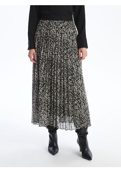 Yeni Sezon Beli Lastikli Desenli Şifon Kadın Pileli Etek fiyatları