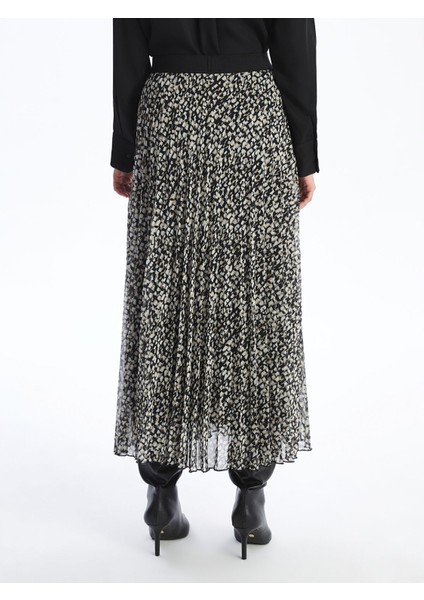 Yeni Sezon Beli Lastikli Desenli Şifon Kadın Pileli Etek fırsatları