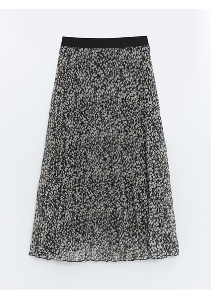 Yeni Sezon Beli Lastikli Desenli Şifon Kadın Pileli Etek indirimleri