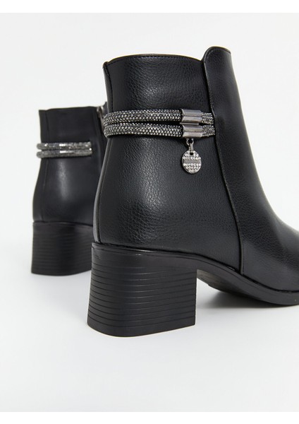 Yeni Sezon Deri Görünümlü Kadın Topuklu Bot indirimleri