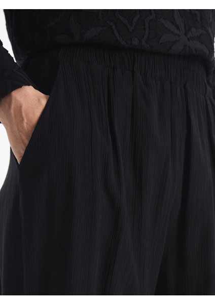 Yeni Sezon Beli Lastikli Dokulu Kadın Pantolon modelleri