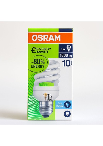Osram 23W Spiral Tasarruflu Ampul – 1600 Lm 6500K Beyaz Işık E27 Duy | Enerji Tasarruflu Uzun Ömürlü