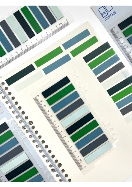 10 Renkli Cetvelli Gri ve Yeşil Tonları Indeks Sticker/index/post-It/postit/kitap Ayracı/not Kağıdı fiyatları