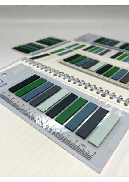 10 Renkli Cetvelli Gri ve Yeşil Tonları Indeks Sticker/index/post-It/postit/kitap Ayracı/not Kağıdı indirimleri