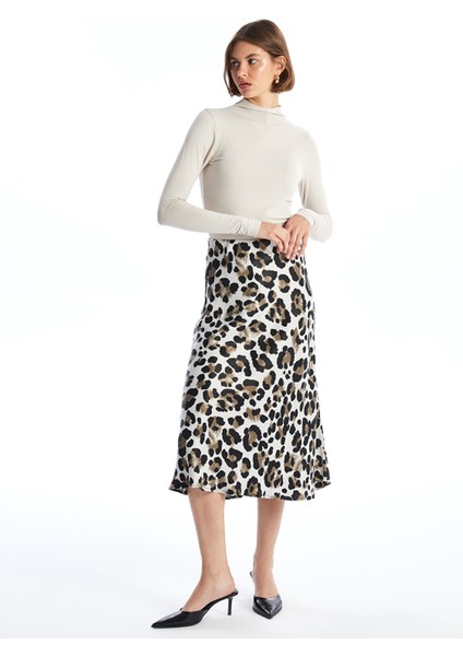 Yeni Sezon Standart Fit Desenli Kadın Etek