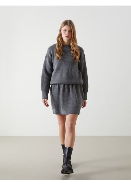 Yeni Sezon Beli Lastikli Kadın Triko Etek