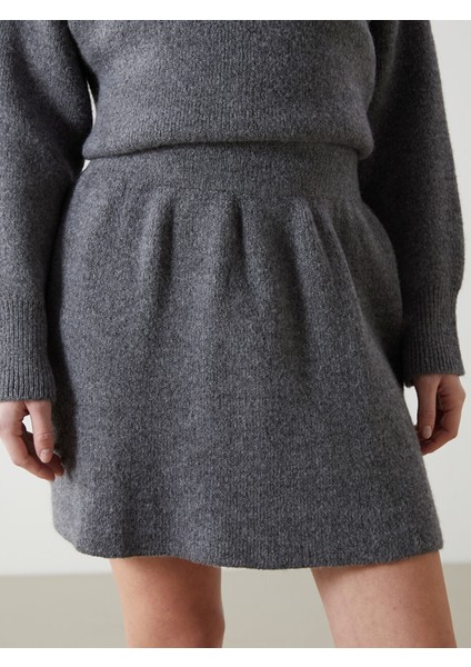 Yeni Sezon Beli Lastikli Kadın Triko Etek modelleri