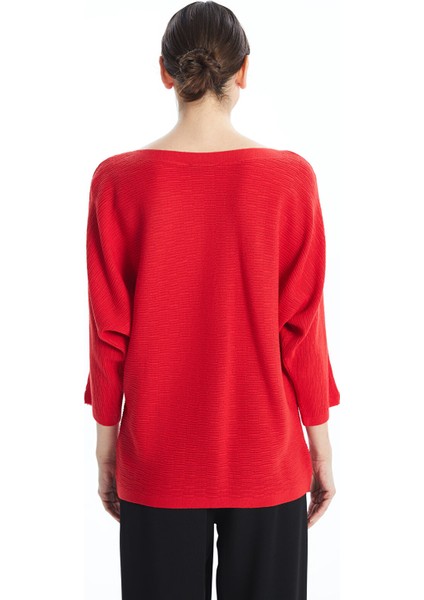 Yeni Sezon Kayık Yaka Dokulu Kadın Triko Kazak fırsatları