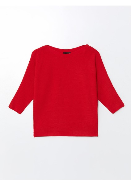 Yeni Sezon Kayık Yaka Dokulu Kadın Triko Kazak indirimleri