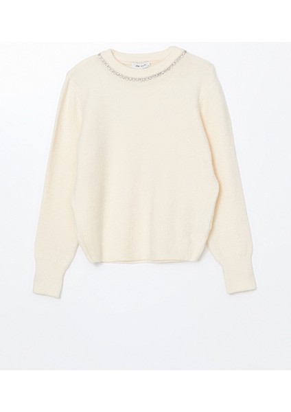 Yeni Sezon Bisiklet Yaka Taşlı Kadın Triko Kazak indirimleri