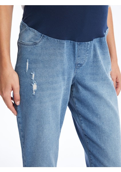 Yeni Sezon Karın Panelli Slim Mom Yırtık Detaylı Hamile Jean Pantolon modelleri