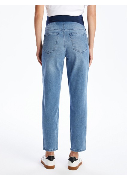 Yeni Sezon Karın Panelli Slim Mom Yırtık Detaylı Hamile Jean Pantolon fırsatları