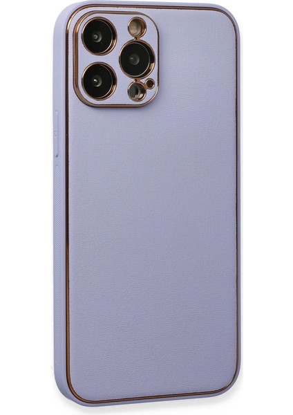 Iphone 13 Kılıf Coco Deri Silikon Kapak - Açık Lila modelleri
