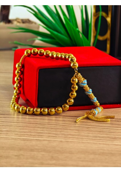 22 Ayar Altın Sarısı Kaplama Tesbih Renk Atmayan Bir Üründür Iç Materyal Çeliktir Özel Imameli