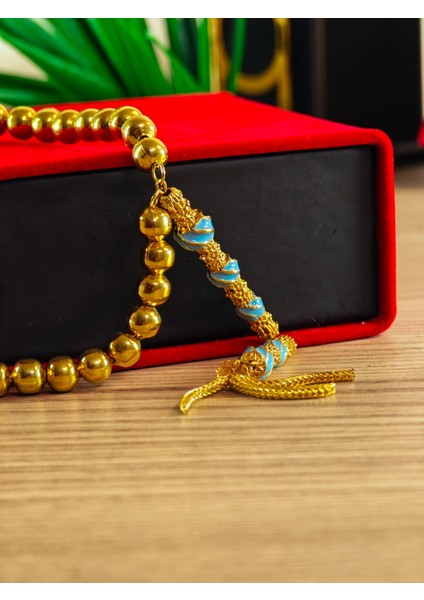 22 Ayar Altın Sarısı Kaplama Tesbih Renk Atmayan Bir Üründür Iç Materyal Çeliktir Özel Imameli