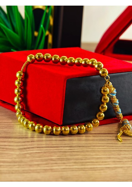 22 Ayar Altın Sarısı Kaplama Tesbih Renk Atmayan Bir Üründür Iç Materyal Çeliktir Özel Imameli