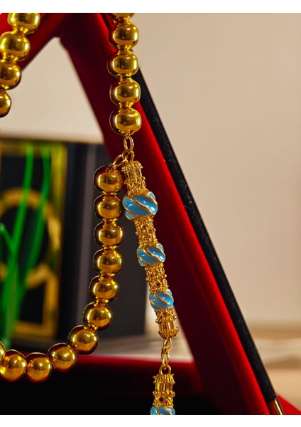 22 Ayar Altın Sarısı Kaplama Tesbih Renk Atmayan Bir Üründür Iç Materyal Çeliktir Özel Imameli