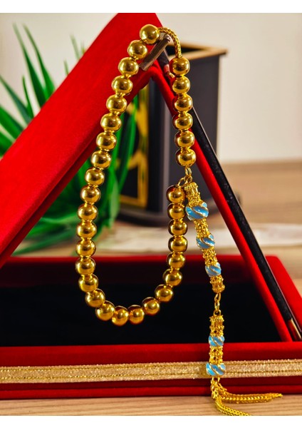 22 Ayar Altın Sarısı Kaplama Tesbih Renk Atmayan Bir Üründür Iç Materyal Çeliktir Özel Imameli