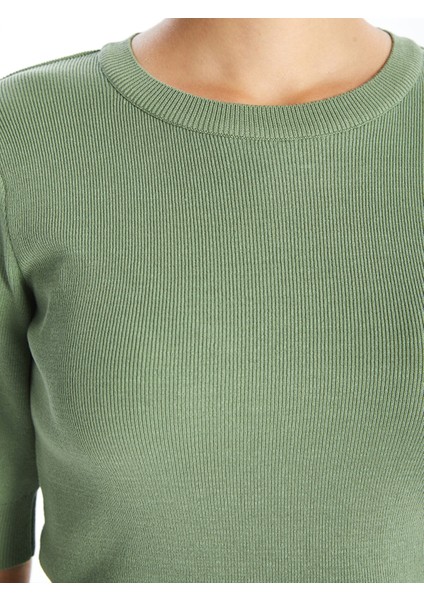 Yeni Sezon Bisiklet Yaka Düz Kısa Kollu Kadın Triko Kazak modelleri