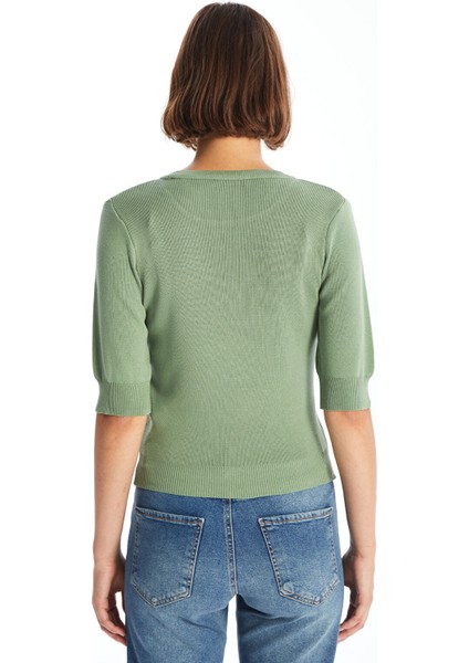 Yeni Sezon Bisiklet Yaka Düz Kısa Kollu Kadın Triko Kazak fırsatları